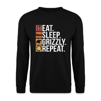 Grizzli Ours brun - Sweat-shirt Unisexe - noir - Devant - Alina (178cm) & Michal (187cm)