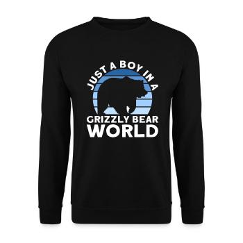Grizzly Bear Garçon Enfants Ours Brun - Sweat-shirt Unisexe - noir - Devant - Alina (178cm) & Michal (187cm)