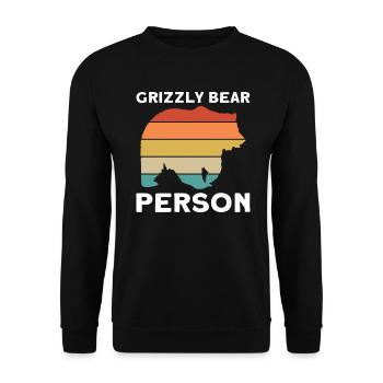 Grizzly Bear Person Brown Bear - Unisex Sweatshirt - black - Front - Alina (178cm) & Michal (187cm)
