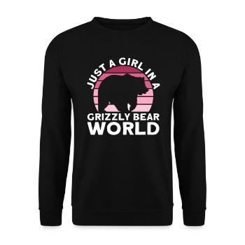 Grizzly Bear Fille Enfants Ours Brun - Sweat-shirt Unisexe - noir - Devant - Alina (178cm) & Michal (187cm)