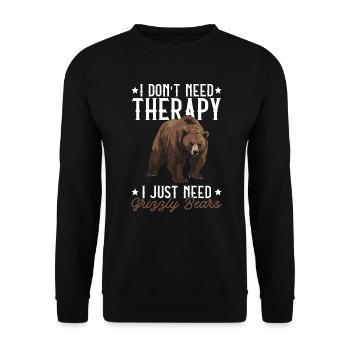 Grizzly Bear Brown Bear Bear - Unisex Sweatshirt - black - Front - Alina (178cm) & Michal (187cm)