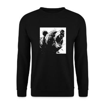 Grizzly Bear Brown Bear Bear - Unisex Sweatshirt - black - Front - Alina (178cm) & Michal (187cm)