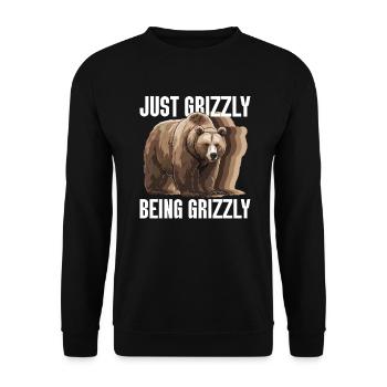 Grizzly Bear Brown Bear Bear - Unisex Sweatshirt - black - Front - Alina (178cm) & Michal (187cm)