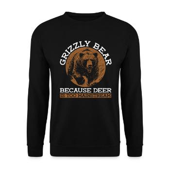 Grizzlybär Braunbär - Unisex Pullover - Schwarz - Vorne - Alina (178cm) & Michal (187cm)