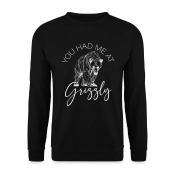 Grizzly Bear Brown Bear Bear - Unisex Sweatshirt - black - Front - Alina (178cm) & Michal (187cm)
