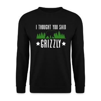 Grizzly Bear Brown Bear Bear - Unisex Sweatshirt - black - Front - Alina (178cm) & Michal (187cm)