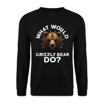 Grizzly Bear Brown Bear Bear - Unisex Sweatshirt - black - Front - Alina (178cm) & Michal (187cm)