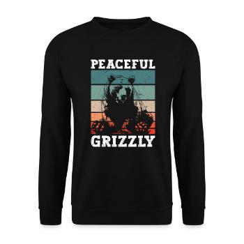 Grizzly Ours brun Ours brun - Sweat-shirt Unisexe - noir - Devant - Alina (178cm) & Michal (187cm)
