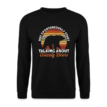 Grizzly Bear Brown Bear Bear - Unisex Sweatshirt - black - Front - Alina (178cm) & Michal (187cm)