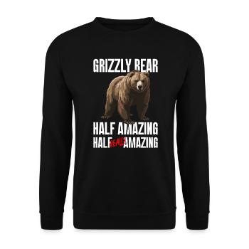 Grizzly Bear Brown Bear Bear - Unisex Sweatshirt - black - Front - Alina (178cm) & Michal (187cm)
