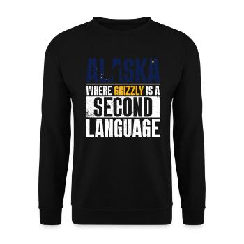 Grizzly Bear Ours brun d’Alaska - Sweat-shirt Unisexe - noir - Devant - Alina (178cm) & Michal (187cm)
