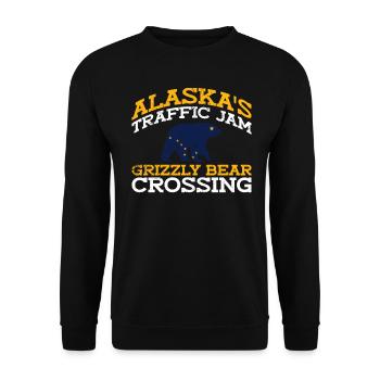Grizzly Bear Alaska Brown Bear Bear - Unisex Sweatshirt - black - Front - Alina (178cm) & Michal (187cm)