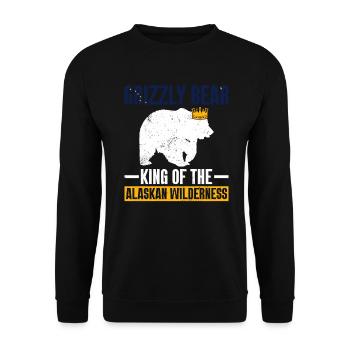 Grizzly Bear Ours brun d’Alaska - Sweat-shirt Unisexe - noir - Devant - Alina (178cm) & Michal (187cm)