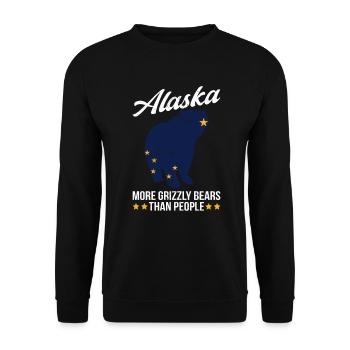 Grizzly Bear Ours brun d’Alaska - Sweat-shirt Unisexe - noir - Devant - Alina (178cm) & Michal (187cm)