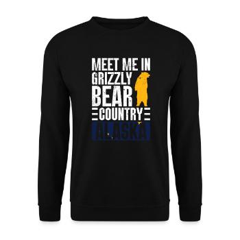 Grizzli Ours brun d’Alaska - Sweat-shirt Unisexe - noir - Devant - Alina (178cm) & Michal (187cm)