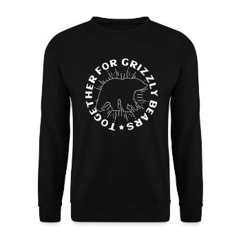 Grizzlybär Tierrechte Braunbär - Unisex Pullover - Schwarz - Vorne - Alina (178cm) & Michal (187cm)