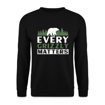 Grizzlybär Tierrechte Braunbär - Unisex Pullover - Schwarz - Vorne - Alina (178cm) & Michal (187cm)