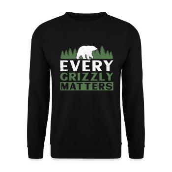Grizzlybär Tierrechte Braunbär - Unisex Pullover - Schwarz - Vorne - Alina (178cm) & Michal (187cm)