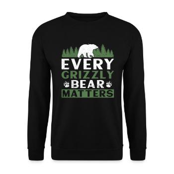 Grizzlybär Tierrechte Braunbär - Unisex Pullover - Schwarz - Vorne - Alina (178cm) & Michal (187cm)