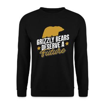 Grizzlybär Tierrechte Braunbär - Unisex Pullover - Schwarz - Vorne - Alina (178cm) & Michal (187cm)