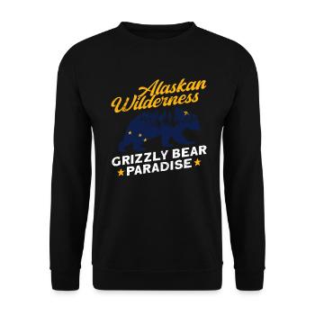Grizzly Bear Ours brun d’Alaska - Sweat-shirt Unisexe - noir - Devant - Alina (178cm) & Michal (187cm)