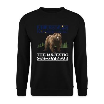 Grizzly Bear Ours brun d’Alaska - Sweat-shirt Unisexe - noir - Devant - Alina (178cm) & Michal (187cm)