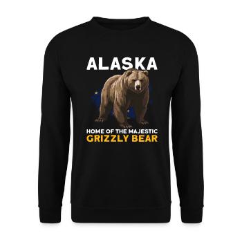Grizzly Bear Alaska Brown Bear Bear - Unisex Sweatshirt - black - Front - Alina (178cm) & Michal (187cm)