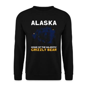 Grizzly Bear Alaska Brown Bear Bear - Unisex Sweatshirt - black - Front - Alina (178cm) & Michal (187cm)