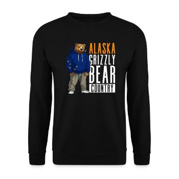 Cool Grizzly Bear Ours brun d’Alaska - Sweat-shirt Unisexe - noir - Devant - Alina (178cm) & Michal (187cm)