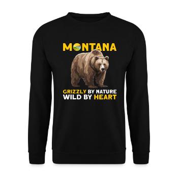 Grizzly Bear Montana Brown Bear Bear - Unisex Sweatshirt - black - Front - Alina (178cm) & Michal (187cm)