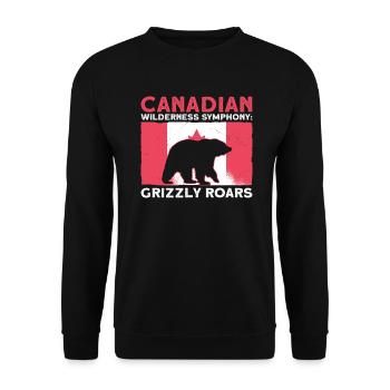 Grizzly Bear Canada Brown Bear Bear - Unisex Sweatshirt - black - Front - Alina (178cm) & Michal (187cm)