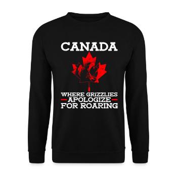 Grizzly Bear Canada Brown Bear Bear - Unisex Sweatshirt - black - Front - Alina (178cm) & Michal (187cm)