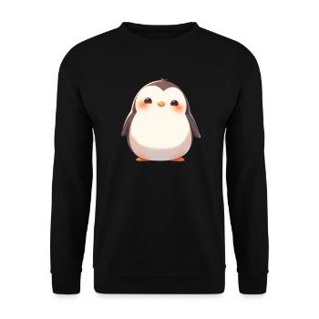 Pinguin Kawaii Pinguin Niedlich - Unisex Pullover - Schwarz - Vorne - Alina (178cm) & Michal (187cm)