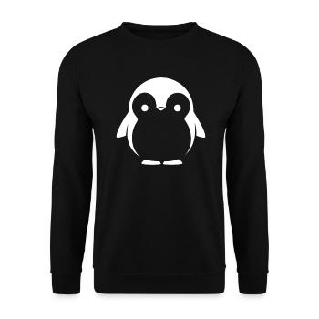 Pinguin Kawaii Pinguin Niedlich - Unisex Pullover - Schwarz - Vorne - Alina (178cm) & Michal (187cm)