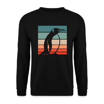 Penguin Kawaii Penguin Cute - Unisex Sweatshirt - black - Front - Alina (178cm) & Michal (187cm)