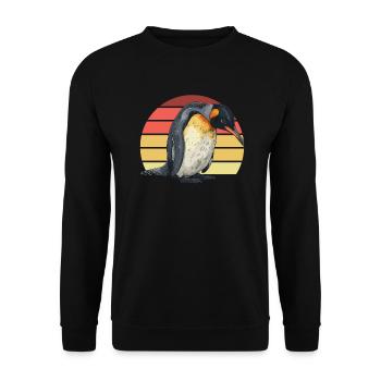 Penguin Kawaii Penguin Cute - Unisex Sweatshirt - black - Front - Alina (178cm) & Michal (187cm)