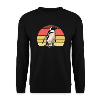 Penguin Kawaii Penguin Cute - Unisex Sweatshirt - black - Front - Alina (178cm) & Michal (187cm)