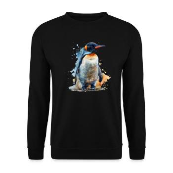 Penguin Kawaii Penguin Cute - Unisex Sweatshirt - black - Front - Alina (178cm) & Michal (187cm)