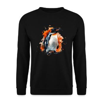 Penguin Kawaii Penguin Cute - Unisex Sweatshirt - black - Front - Alina (178cm) & Michal (187cm)