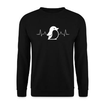 Penguin Kawaii Penguin Cute - Unisex Sweatshirt - black - Front - Alina (178cm) & Michal (187cm)