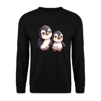 Baby Penguin Kawaii Penguin Cute - Unisex Sweatshirt - black - Front - Alina (178cm) & Michal (187cm)