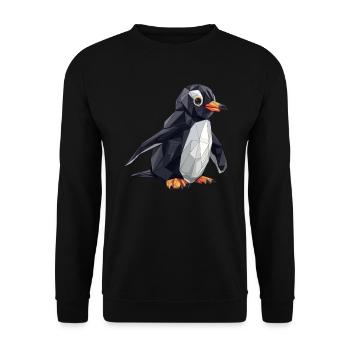Origami Pingouin Kawaii Pingouin Mignon - Sweat-shirt Unisexe - noir - Devant - Alina (178cm) & Michal (187cm)