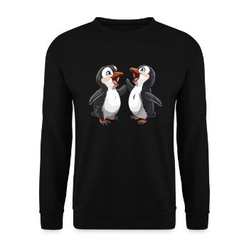 Baby Penguin Kawaii Penguin Cute - Unisex Sweatshirt - black - Front - Alina (178cm) & Michal (187cm)