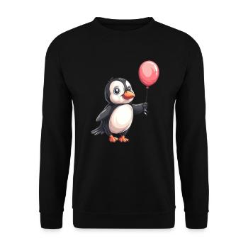 Ballon Pingouin Kawaii Pingouin Mignon - Sweat-shirt Unisexe - noir - Devant - Alina (178cm) & Michal (187cm)