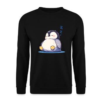 Penguin Kawaii Penguin Cute - Unisex Sweatshirt - black - Front - Alina (178cm) & Michal (187cm)