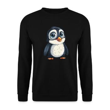 Pingouin Kawaii Pingouin mignon - Sweat-shirt Unisexe - noir - Devant - Alina (178cm) & Michal (187cm)