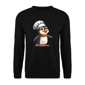Penguin Kawaii Penguin Cute - Unisex Sweatshirt - black - Front - Alina (178cm) & Michal (187cm)