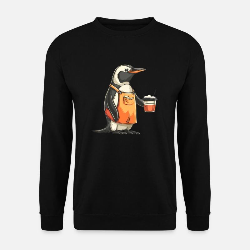 Penguin Barista Coffee Penguin Cute - Unisex Sweatshirt - black