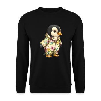 Pyjama Pingouin Kawaii Pingouin Mignon - Sweat-shirt Unisexe - noir - Devant - Alina (178cm) & Michal (187cm)