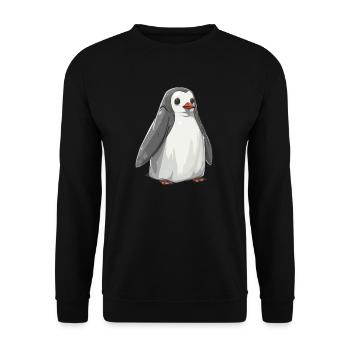 Pinguin Geist Halloween Pinguin Niedlich - Unisex Pullover - Schwarz - Vorne - Alina (178cm) & Michal (187cm)